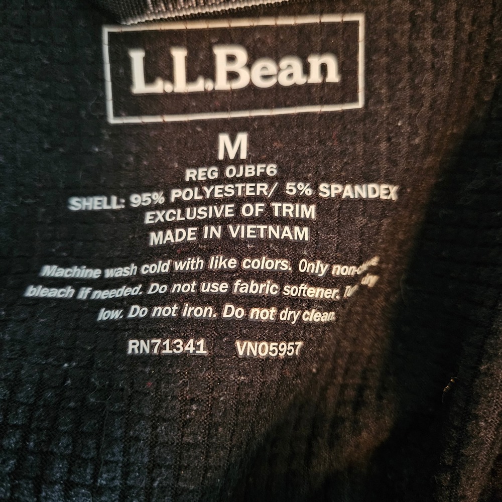 LL Bean Quarter Zip Sweatshirt Mens‎ Medium Black Gray Hiking Outdoors Gorpcore - Picture 4 of 8